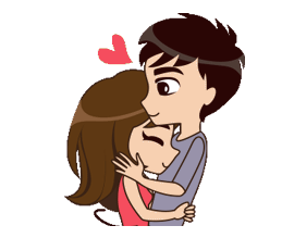 Gif animé amour calin